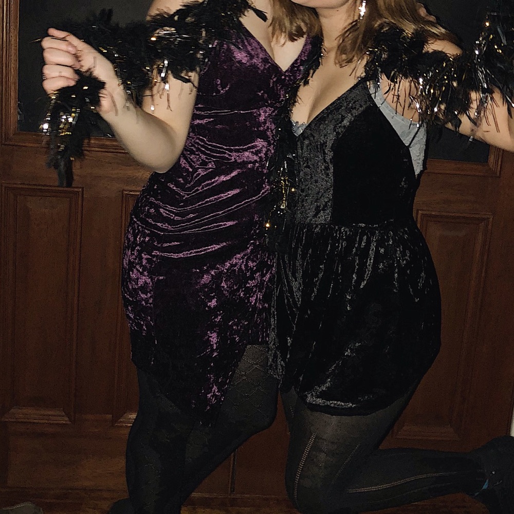 Purple velvet dress
